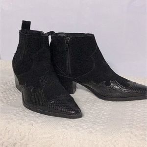 Zara ankle booties black pointed toe size 6.5 Eu37